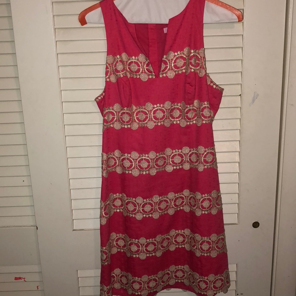 Lilly Pulitzer Pink and Gold dress